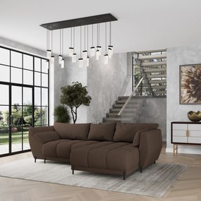 Masseno Narożnik VESTANO  z funkcją spania i pojemnikiem na pościel Narozniki L, Rozkładana sofa - Brązowy, QUELLE 25
