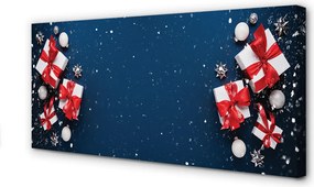 Zdjęcie na płótnie Prezenty, Bombki i Śnieg