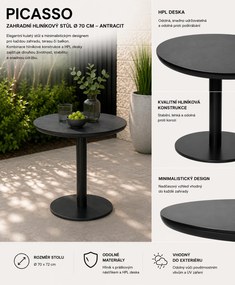 Doppler PICASO - aluminiowy stół ogrodowy 70 cm, antracyt