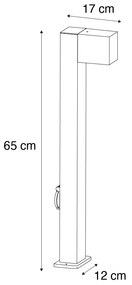 Zewnetrzna Nowoczesna lampa podłogowa zewnętrzna czarna 65 cm z gniazdem IP44 - Baleno Nowoczesny Oswietlenie zewnetrzne