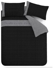 Czarna pościel dwuosobowa 230x220 cm Artemis Greek Key – Catherine Lansfield