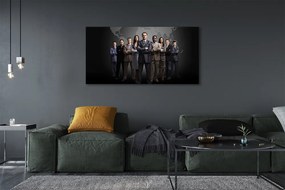 Duży obraz na płótnie Mapa z Ludźmi