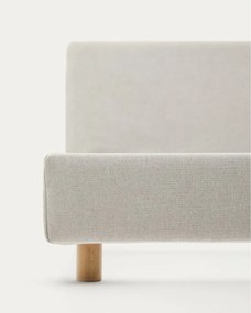 Szare tapicerowane łóżko jednoosobowe bez stelaża 90x200 cm Valma – Kave Home