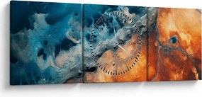 Obraz - Woda i ogień (z zegarem) (90x30 cm)