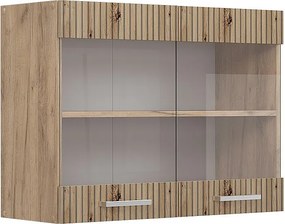 Szklana szafka kuchenna dąb rzemieślniczy 80x31x60 r-line