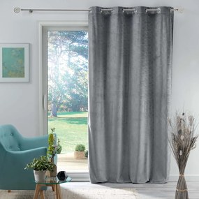 Szara aksamitna zasłona 140x280 cm Adrina – douceur d'intérieur