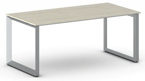 Biurko PRIMO INSPIRE, 180x90 cm, szaro-srebrna podstawa, dąb naturalny