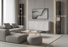 Czterodrzwiowa komoda glamour Marlen 155 cm, kolor kaszmir