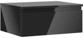 Mexen Orio szafka łazienkowa podumywalkowa 60 cm z blatem, 1 szuflada, czarna połysk - 91A10-06023-1-BFC70