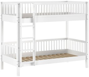 Białe piętrowe łóżko dziecięce z litego drewna bukowego 90x200 cm Forrest – Vipack