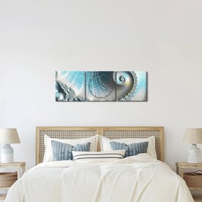 Obraz teksturowanej spirali (z zegarem) (90x30 cm)