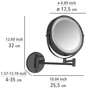 Lustro z oświetleniem/powiększające (powiększenie 5x) kosmetyczne ø 25,5 cm Lumi – Wenko