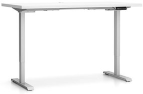 PLAN Biurko z regulacją wysokości SINGLE LAYERS, 160x80 cm, 2 silniki, biały
