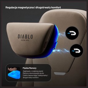 Fotel gamingowy materiałowy Diablo X-Eye Prime Normal Size, Elephant Grey