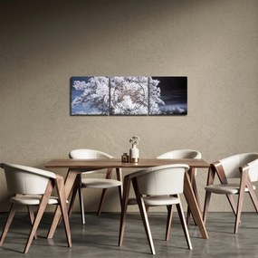 Obraz - Śnieżnobiałe drzewo (z zegarem) (90x30 cm)