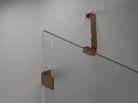 Mexen Lunar drzwi prysznicowe uchylne lewe 125 cm, transparent, różowe złoto - 834-125-000-60-00-L