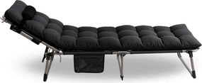 Leżak Ogrodowy VENUS 190x73 cm Czarny