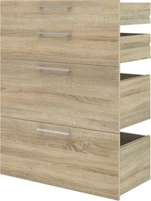 Regał biurowy z szufladami Prima 4 dąb sonoma