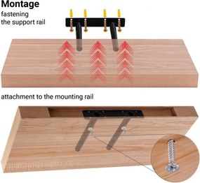 Półka ścienna Stilista Volato, 60 cm, ciemne drewno