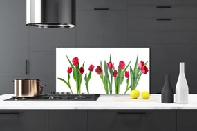 Szkło Ozdobne do Kuchni Barwna Kompozycja Tulipanów