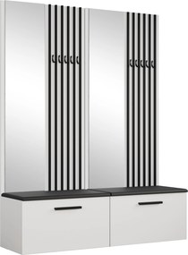 Masseno Garderoba MODULO 161,2/204/40 cm do Przedpokoju Nowoczesna Biała