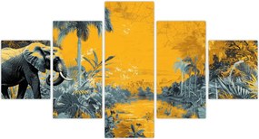 Obraz - Słoń w naturze (125x70 cm)