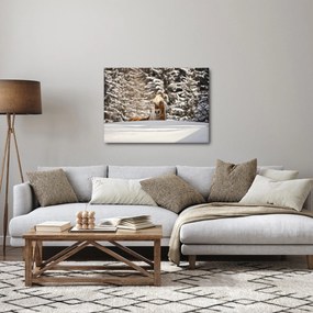 Obraz - Koń w zimowym krajobrazie (70x50 cm)