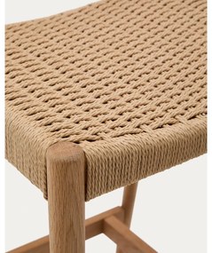 Hoker z litego drewna dębowego w naturalnym kolorze (wysokość siedziska 70 cm) Analy – Kave Home