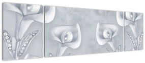 Obraz - Perłowe kwiaty (170x50 cm)