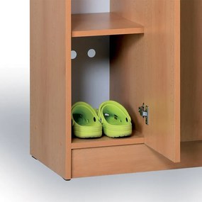 Drewniana szafka ubraniowa S5, 2-drzwiowa, 1900 x 600 x 420 mm, zamek cylindryczny, antracyt