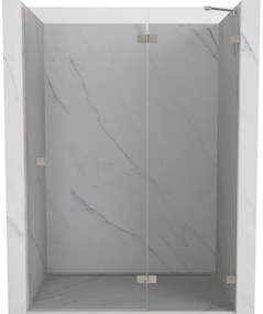 Mexen Lunar L drzwi prysznicowe uchylne prawe 130 cm, transparent, nikiel szczotkowany - 834L-130-000-97-00-P