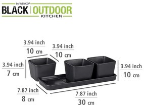 Ceramiczne miski do serwowania zestaw 3 szt. w kolorze matowej czerni Snack &amp; Dip – Wenko
