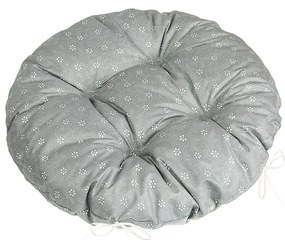 Bellatex Poduszka Adéla pikowana okrągła Pnący kwiatek szary, 40 x 40 cm