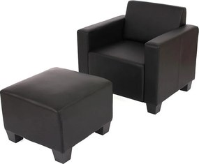 Fotel z otomaną Moncalieri,  czarny