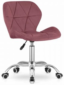 Zestaw do biura stół TAYLOR SONOMA 100x50 cm + krzesło biurowe AVOLA VELVET ciemnorozowy