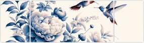 Obraz - Kolibry nad kwiatem (170x50 cm)