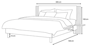 Jasnoszare łóżko dwuosobowe ze stelażem 140x190 cm Lior – Bobochic Paris