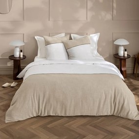 Biało-beżowa bawełniana pościel dwuosobowa 240x220 cm Gabrielle – douceur d'intérieur