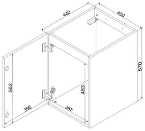 Podwieszana szafka łazienkowa 40 cm - Havis 8X