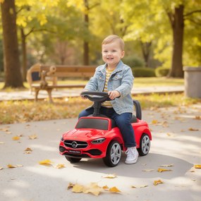 AIYAPLAY Mercedes-Benz C-Class jeździk z klaksonem, dźwiękami silnika, schowkiem, dla dzieci 18-36 Monate, czerwony | Aosom PL