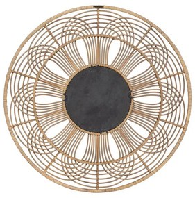 Lustro ścienne z bambusową ramą ø 76 cm Obi – Basiclabel
