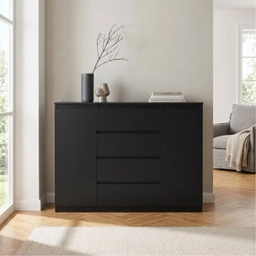 Komoda NUDO 138,5 cm do Salonu Sypialni Czarny
