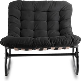 Fotel Bujany Wypoczynkowy AURORA na Płozach Czarny Nowoczesny