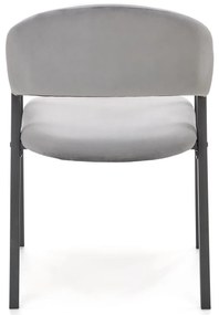 Krzesło popiel velvet K473 nowoczesne loft metalowe podłokietniki