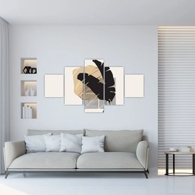 Obraz - Abstrakcja z tropikalnymi liśćmi N⁰4 (125x70 cm)