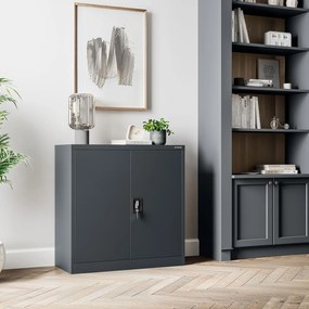 Szafka stalowa do biura BEATA, 900 x 930 x 400 mm, antracytowa