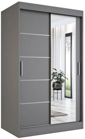 Antracytowa szafa przesuwna z lustrem K2-F40