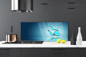 Panel Szklany Błękitne Motyle nad Taflą Wody