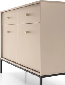 Komoda do salonu z szafkami i szufladami MKSZ104 beżowa/czarne nóżki
