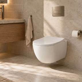 Massi Miska WC wisząca rimless biała LERA white z deską wolnoopadającą typu Slim